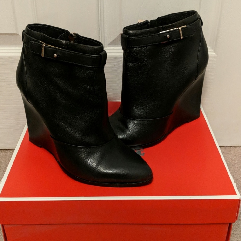 Coach Melody black leather booties!!